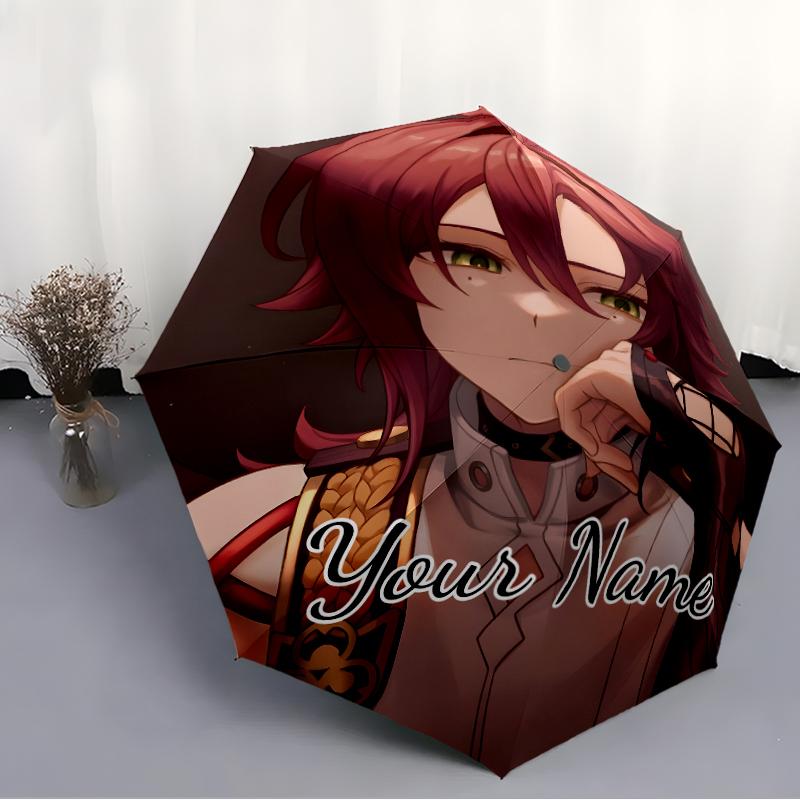 Personalized Name Genshin Impact Print Umbrella - Automatic Open/Close, Eight-Rib Durable Frame, Automatic Folding Umbrella