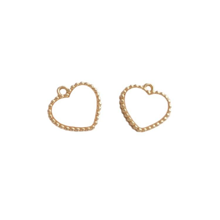 Inlaid Mother-of-Pearl Heart Pendant, 14K Gold-Filled, Color-Preserving, Handmade DIY Jewelry Charm.