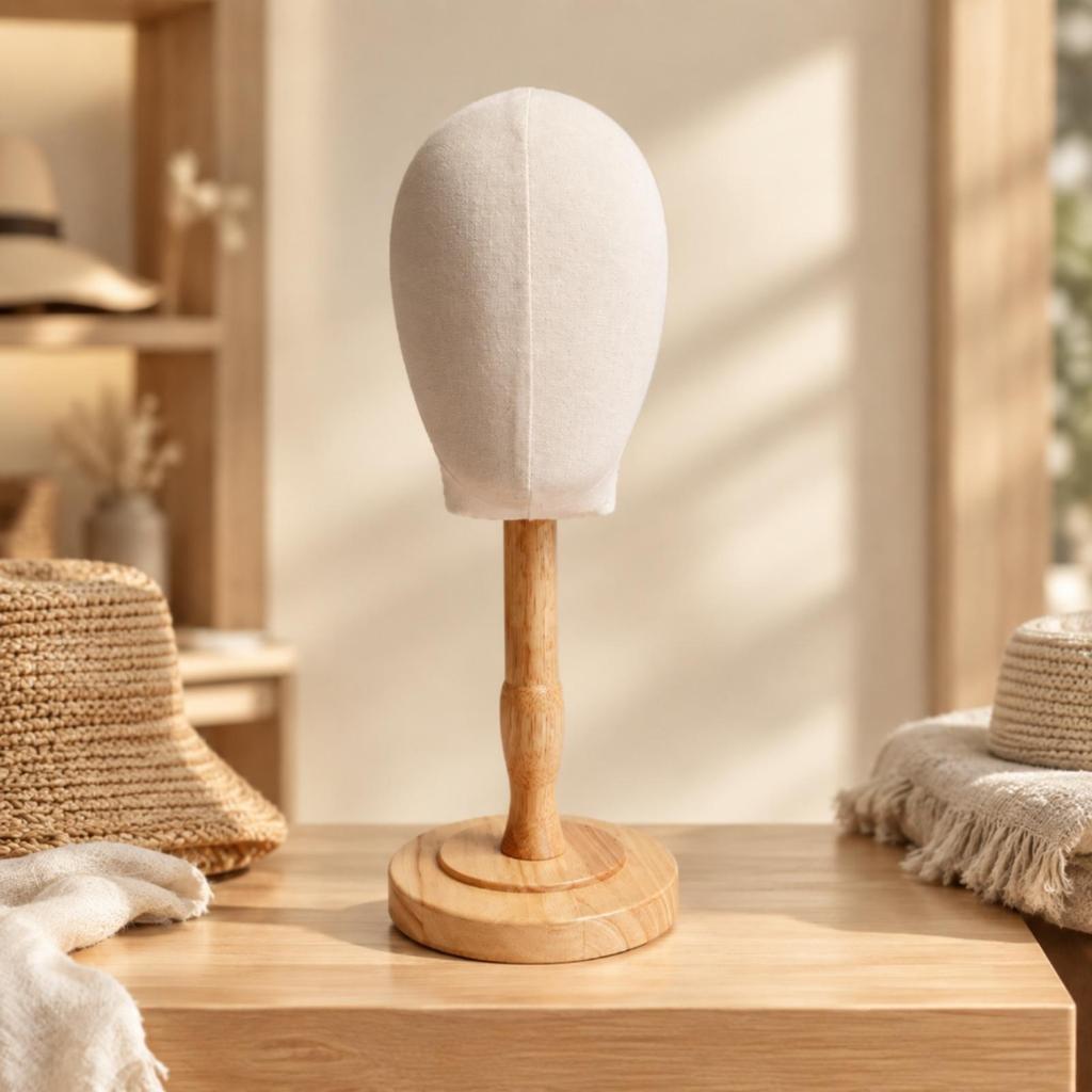 Pin-Able Hat Display Stand Natural Wood for Showrooms, Shelves