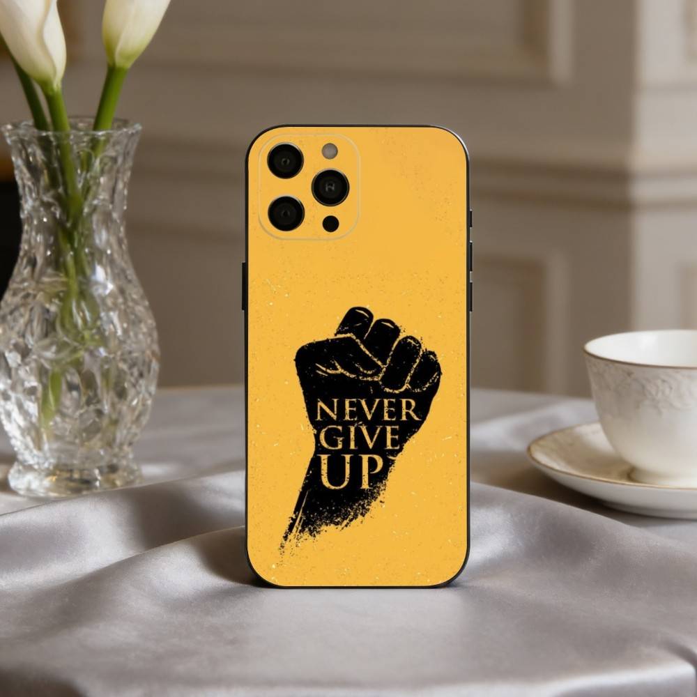 Custodia per Telefono N-Never G-give U-up Per iPhone 17pro, 16,15,14,13,12,11 X XR Plus, Altri Cover Morbida Nera