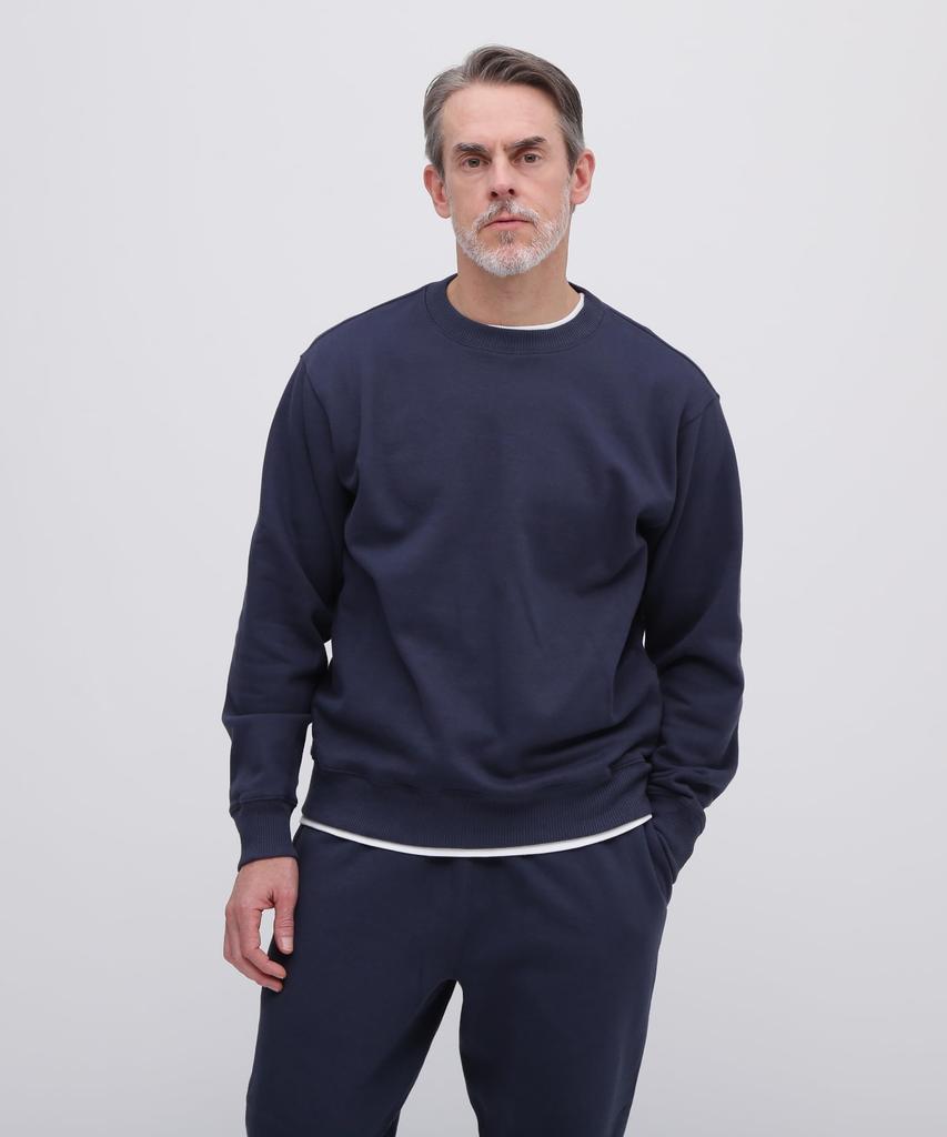 Avirex DAILY Rundhalsad Långärmad Tröja Marinblå (783-3932002), Herr 2XL, (Storlek 120)