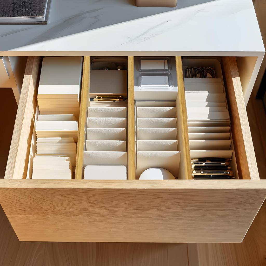 VaeFae Bamboo Drawer Adjustable Clothes Drawer Expandable Separator for Storage Divider, Organizer, (42.2-55.2cm) Bedroom/Bathroom/Kitchen/Office