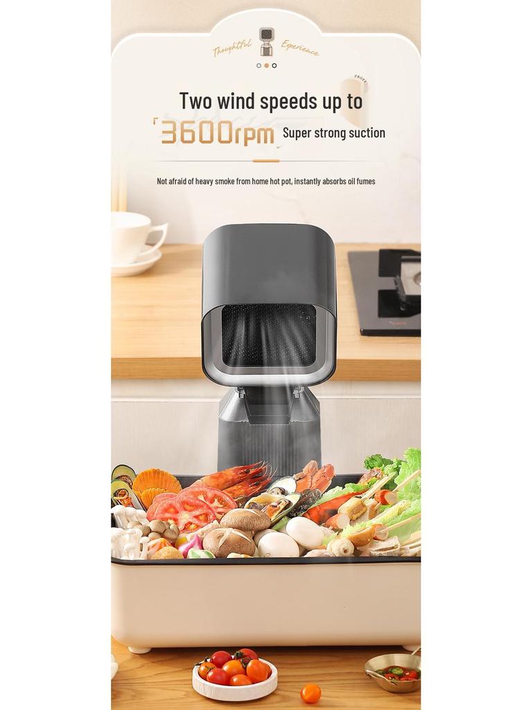 Mini Extractor de Humo Portátil y Purificador de Aire para Barbacoa y Olla Caliente