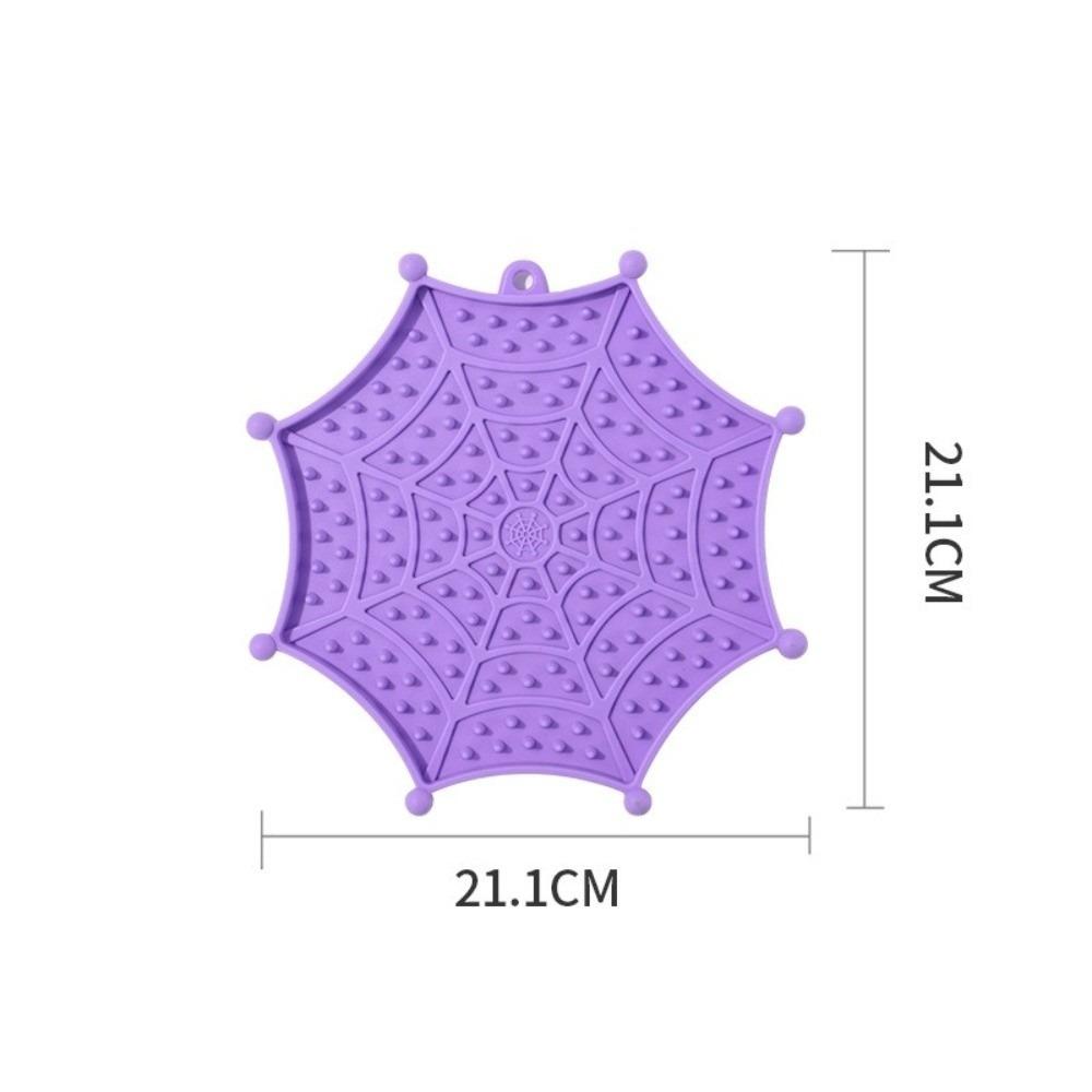 Suction Cup Base Slow Feeding Mat Spider Web Shape Cat Licking Plate for Cats and Dogs