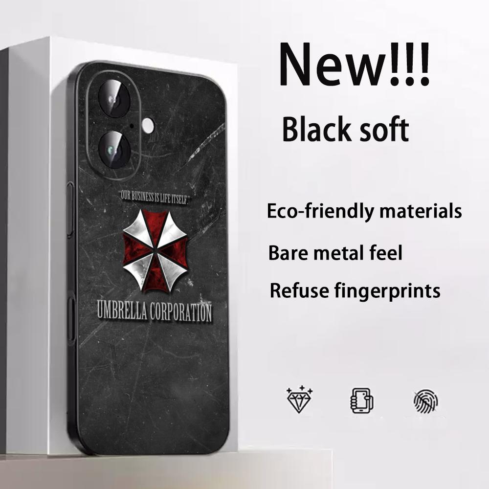 Classic Evil Umbrella Cool Pattern Design Phone Case For iPhone 17 16 15 14 13 12 Plus Mini Pro Max Soft Black Shockproof Cover