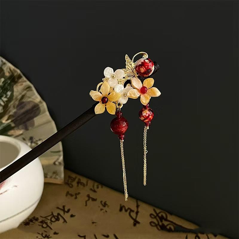 1pc Elegant Wooden Hairpin Set Simple Solid Color Headband Hair Coiling Tool Hanfu Dress Accessories Women's Hair Accessories