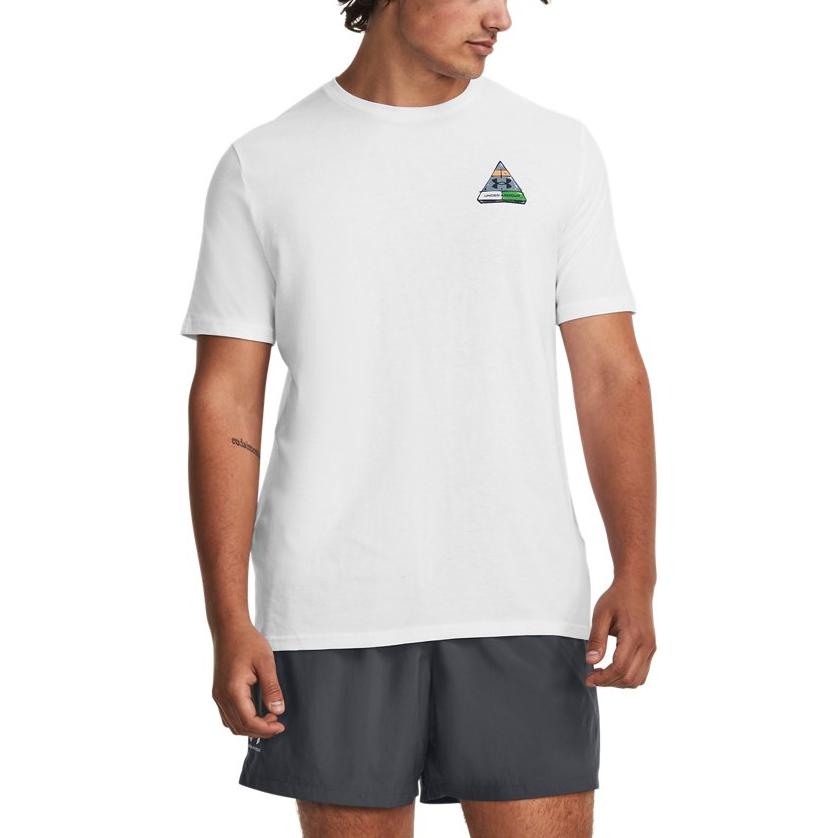 Under Armour T Shirts Men's White Crew Neck Moderate Straight Fit 1379551-100
