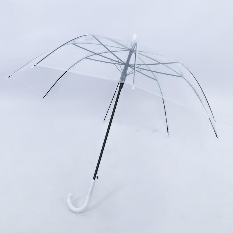 TianAi Transparent 8-Rib Long-Handle Umbrella