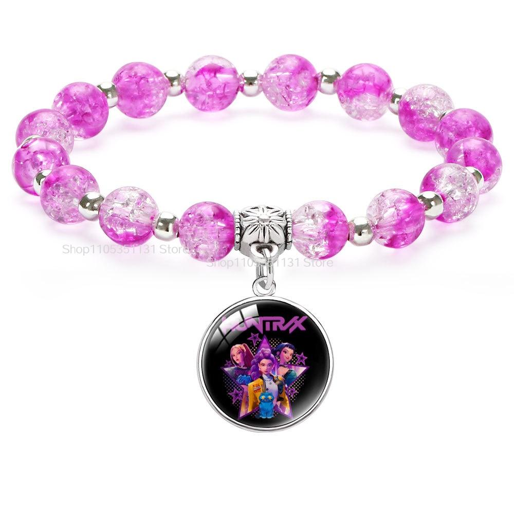 Anime Bracelet Wristband Nacklace Beaded Heart Pendant Cute Cosplay Jewelry Set Accessories Party Gifts for Fans Kids Girls