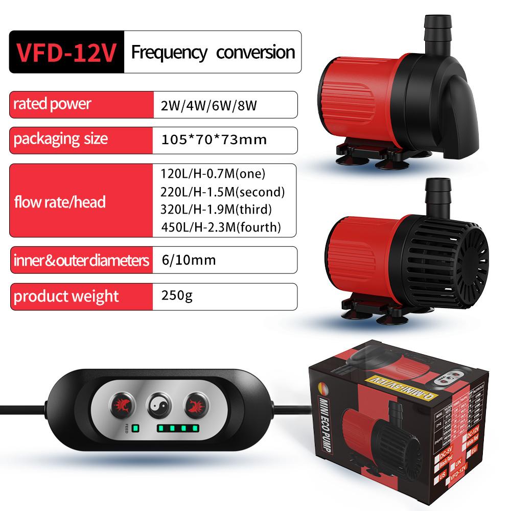 DC Small Submersible Pump Mini Circulating Water Pumping Flow 450L/H Fish Tank Silent Water Pump