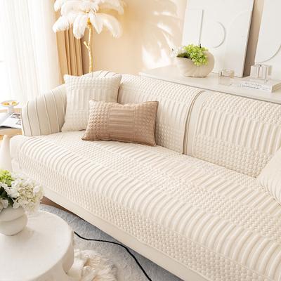 Cuscino per divano trapuntato in peluche di lusso leggero autunnale e invernale moderno semplice antiscivolo copertura asciugamano per divano