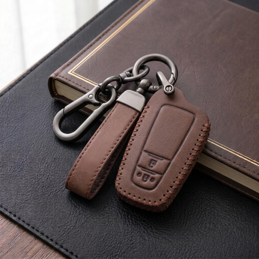 Leather Car Key Cover For Toyota Yaris Corolla RAV4 Prius Hilux Prado Fortuner Camry Avalon Tacoma Remote Fob Protector Shell