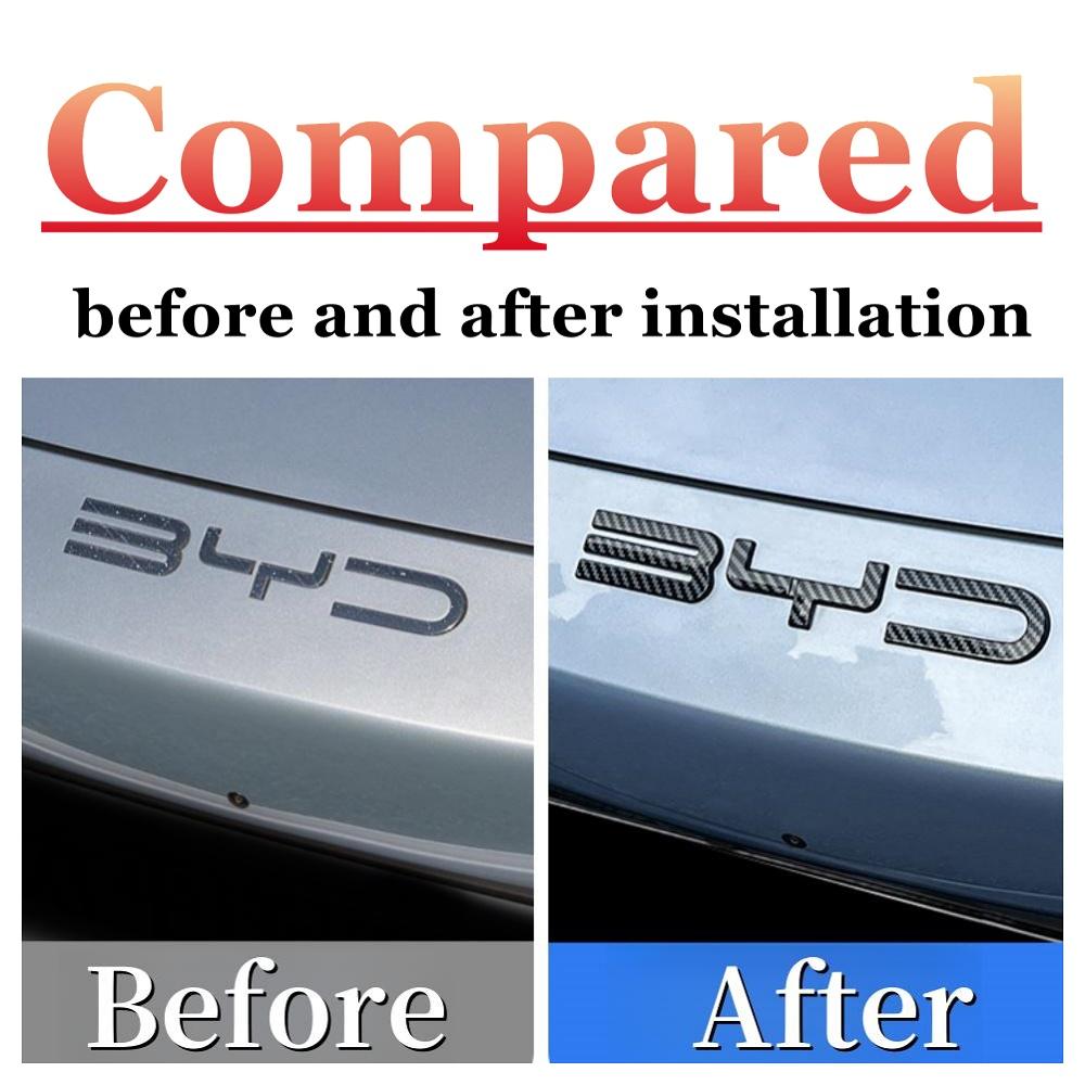 ABS Chrom Auto Front Stoßstange Emblem Abzeichen Aufkleber Schwarzes Carbon Logo Refit Aufkleber Für BYD SEAl EV DMi 2023 2024 2025 Zubehör