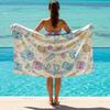 Kids Adult Cartoon Retro Beach Towel Hand-Drawn Camera Coffee Cup Game Console Print, Oversized Microfiber Quick-Dry Beach Towel