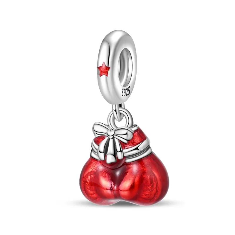 Original Copper Red Series Charms Heart Butterfly Flowers Apple Beads Pendants Fit Bracelets Diy Fine Jewelry Gifts