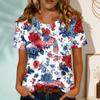 Women's Fashionable Casual Round-neck Printed Short-sleeved T-shirt Top