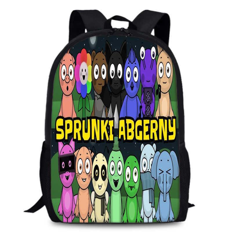 Sprunki 15in Large Capacity Backpack Durable Oxford Fabric School Bag For Students Teens Lightweight Design