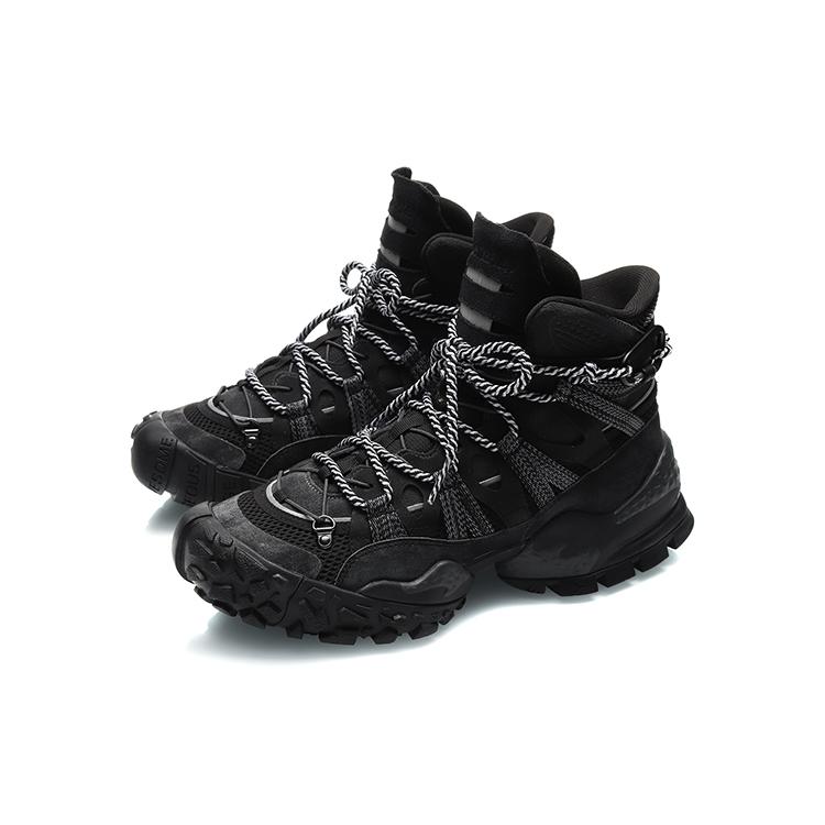 Li Ning CF Cushioning, Wear Resistant High top Casual Shoes Men's Black AGLQ155-1