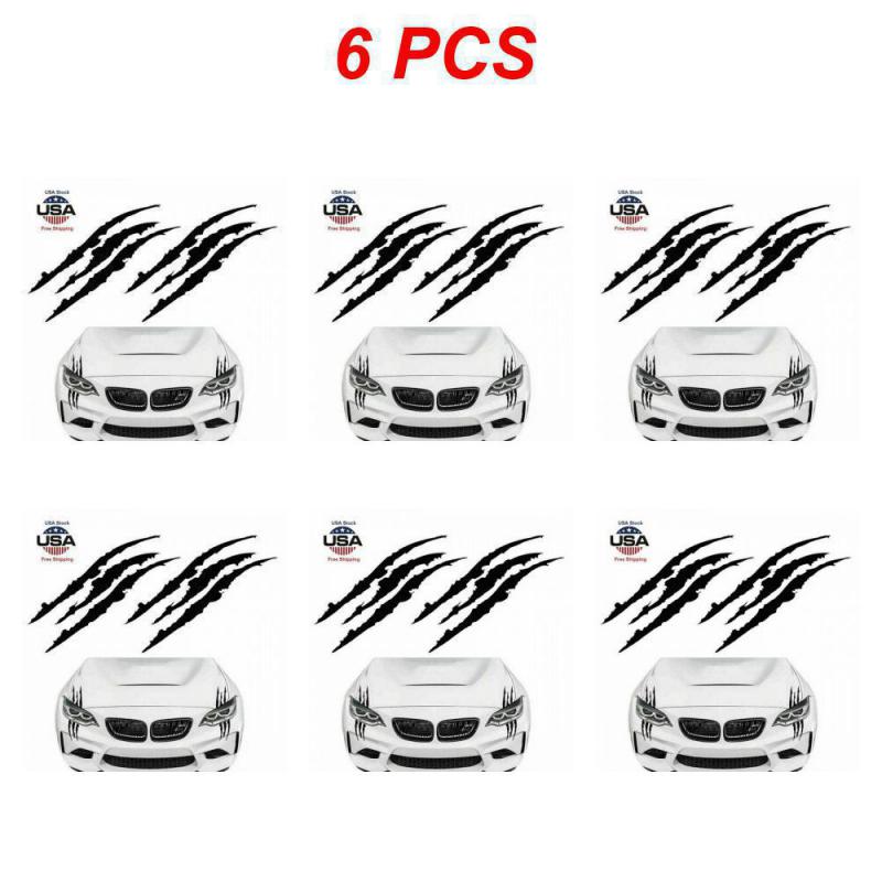 1~8PCS Car Sticker Reflective Monster Claw Scratch Stripe Marks Headlight Decal Auto Exterior Waterproof Vinyl Decal Car