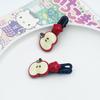 Red Star Apple Duckbill Clip - Cute Girly Bangs & Side Clip with Five-Pointed Star Design
