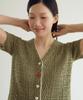 DOUBLE QUOTES Loewe Heart Crochet Knit (Khaki)