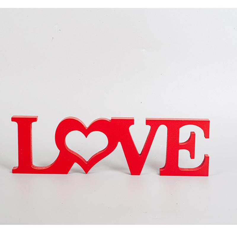 

12.8in European Style Wooden LOVE Letters 3D Wall Decor - Handmade Wedding & Mother s Day Home Decoration Craft Gift L красный