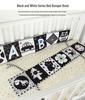 Black & White Ladybug Crib Bumper and Cloth Book for Infant Early Education