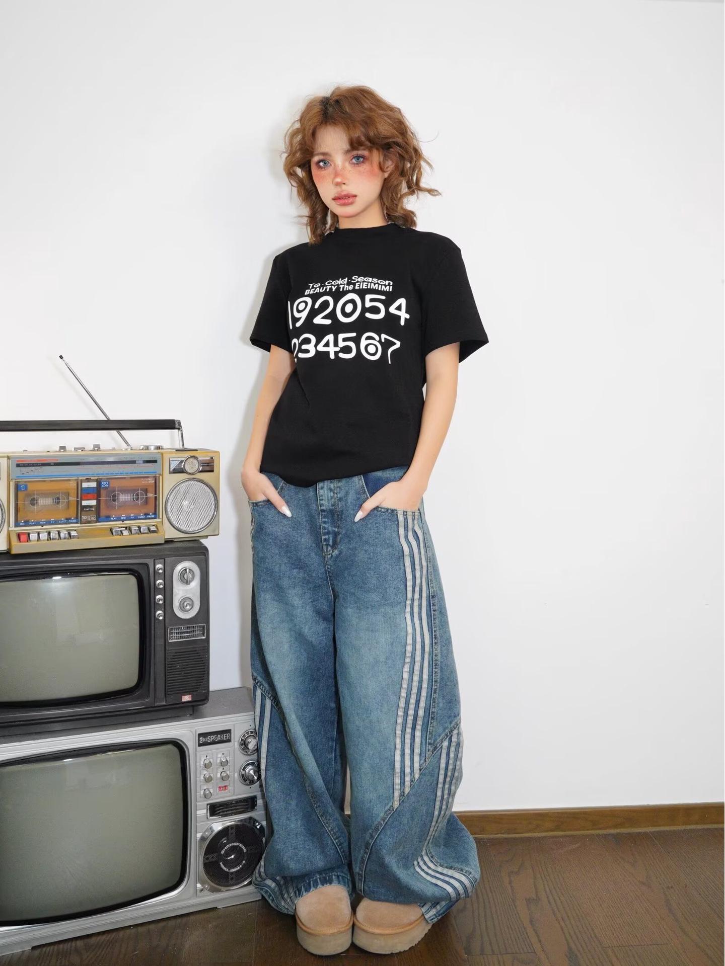 

Женские джинсы с высокой посадкой, синие, широкие от бедра - Стройнящие, скрывающие бедра и увеличивающие рост, коллекция весна/лето 2025 M синий