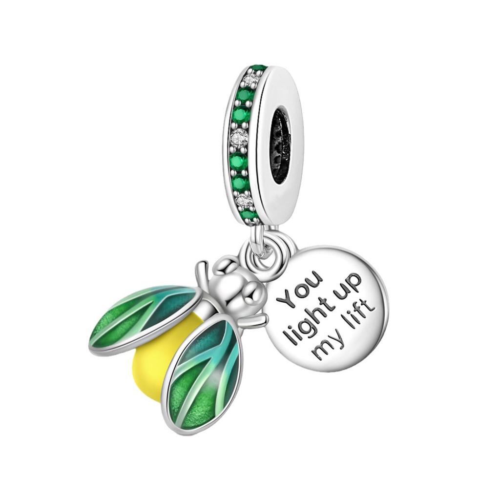 New 925 Silver Original Luminous Chameleon Firefly Beaded Jewelry Bead Bracelet