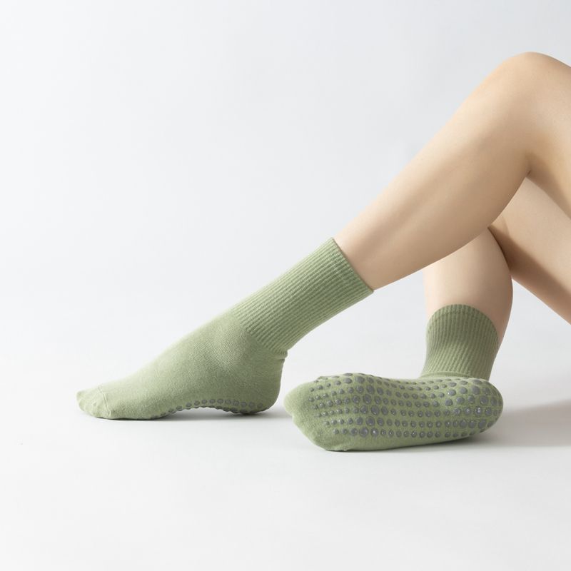 

Floral Discount XY Thin Calf Mid-High Tube Yoga Socks Pilates Socks Non Slip Abrasion Resistant Ankle Protection Dance Aerobics Bean Green