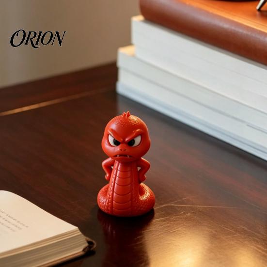 Miniature Snake Statue 3D Printed Ornament, Cartoon Angry Little Figurine, Figurine Durable PLA Desktop Decoration for Home Office Desk Display Unique
