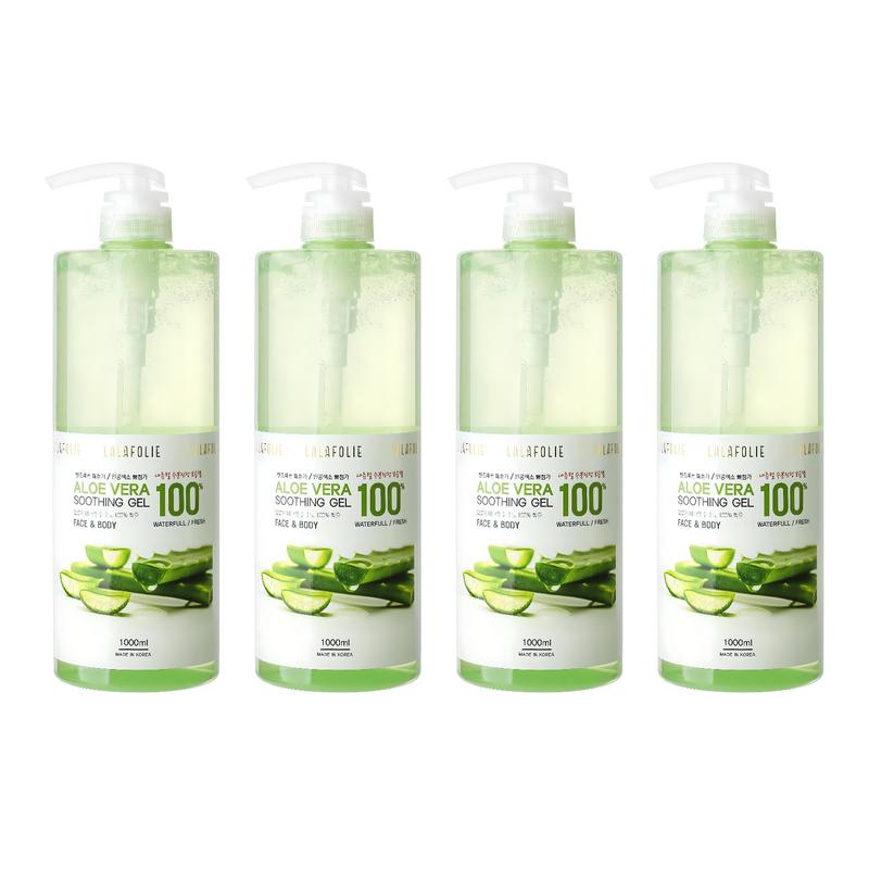 Lalapoli Aloe Vera Soothing Gel, 1L, 4 Pcs