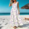 Women's Minimalist Sleeveless Maxi Dress,Lightweight Flowy Loose Fit Floral Comfortable Breathable,Versatile for Daily,Beach Short Travel