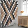 Bohemian Aboriginal Badezimmer Dekorativer Duschvorhang Moderner Neutraler Stammes-Holzstrukturierter Badezimmer Dekorativer Duschvorhang