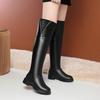 Mode AIYUQI Damen Oberschenkelhohe Stiefel Neue Winter Damen Overknee Stiefel Echtes Leder Große Größe Wolle Warm Hoher Absatz Damenstiefel