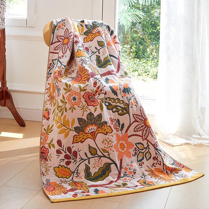 Pure Cotton Gauze Enlarged Thickened Bath Towel Household Adult Wrap Towel Adult Lunch Break Blanket Cotton Bath Towel