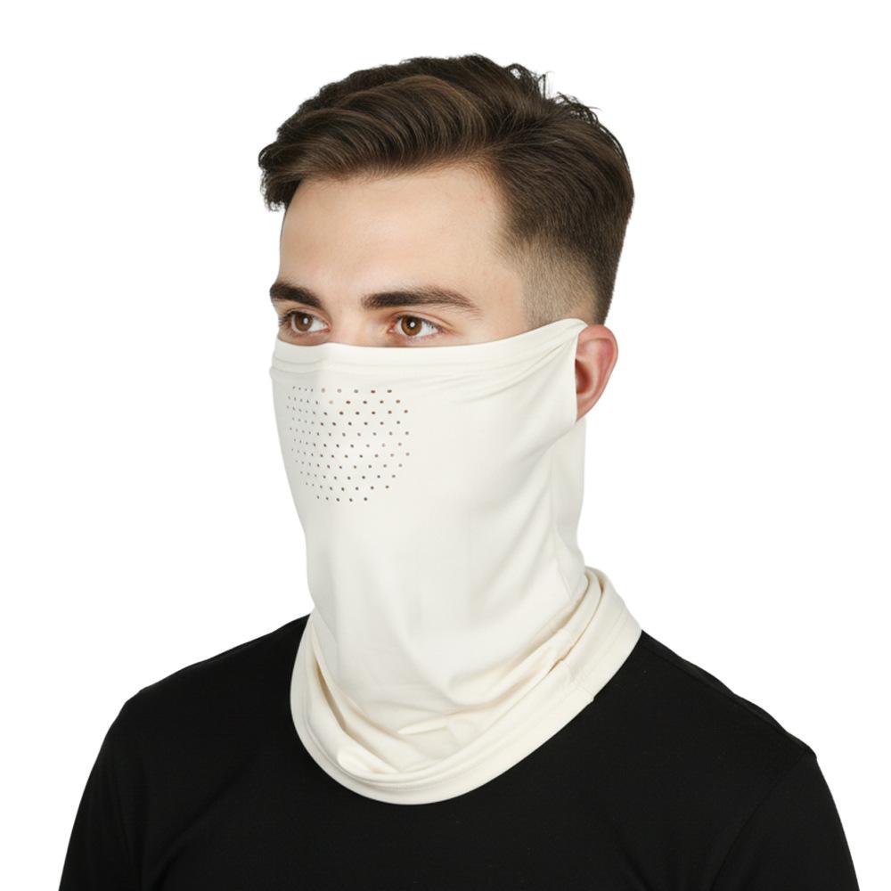 Summer Ice Silk Beanie for Men, Outdoor Cycling Sun Protection Face Mask, Breathable Ear-type Neck Cover, Fishing UV Protection Face Towel