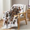 Dachshund Blanket Cute Black and Red Paws Printed Soft Flannel Warm Cozy Blanket for Teens Adults Kids