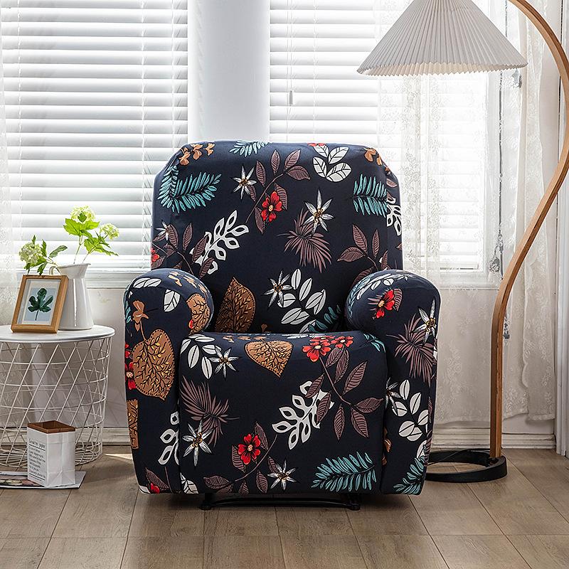 Elastic Printed Fabric All-Inclusive Recliner Cover Rocking Chair Cover Sofa Cover Protective Cover Single Function Recliner Cover