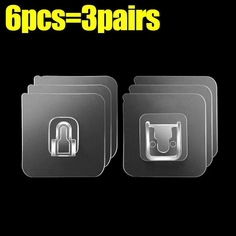 Double Sided Self Adhesive Hooks Buckle Transparent Traceless Wall Hook Suction Cup Plug Storage Holder for Kitchen Bathroom