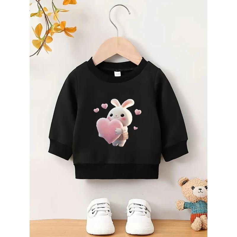 European Size Cute Print Pattern Easy Sweet Baby Unisex Spring Lightweight Round Neck Sweatshirt