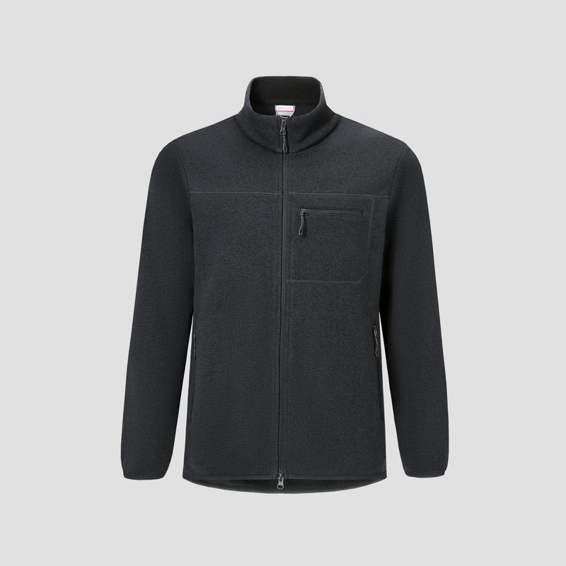 Niaojia Outdoor Fleece Jacket, Inner Layer for Men, Slim Fit, Zip-Up, Stand Collar, Knitted Outerwear, Export Warm Jacket