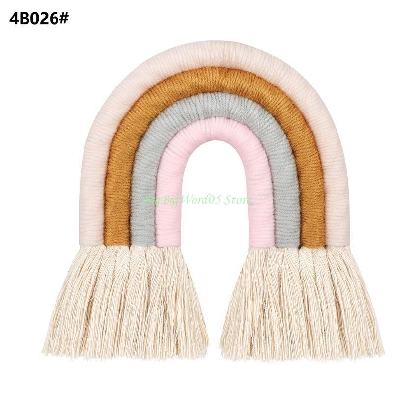 24TE Rainbow Macrame Wall Hanging for Kids Room and Home Decor Wedding Vase Ornament