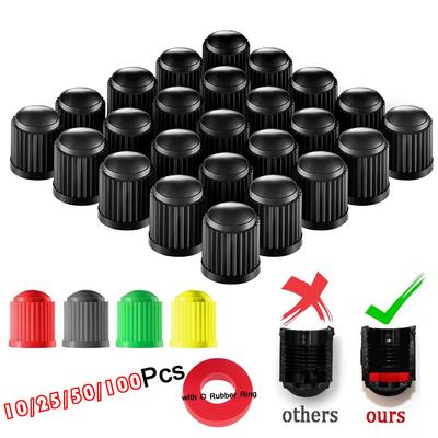 Tire Stem Valve Caps With O Rubber Ring Universal Covers For Car Wheel Covers Car Valves Plugs Kona Hyundai Accessories