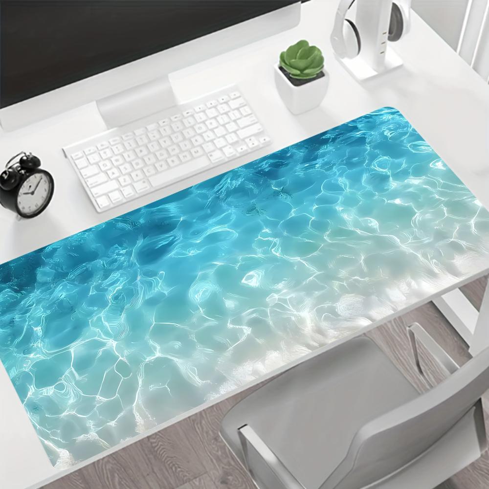 Large Gaming Mouse Pad,artistic Pattern of Sunlight Shining On Sea Water,rubber Non-slip Table Pad,perfect for Office and Gamers