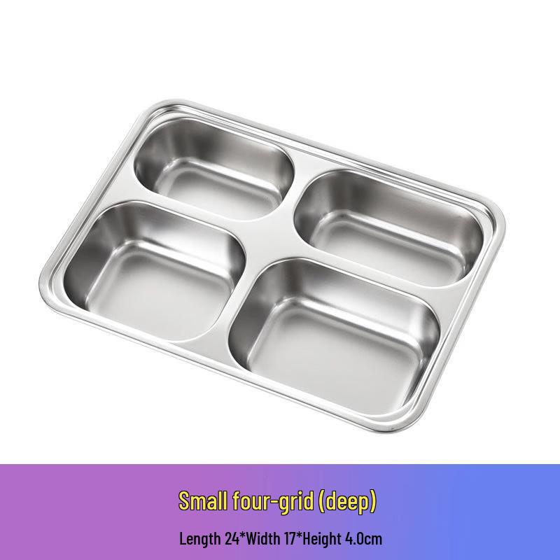 Yuedisi 304 Stainless Steel Divided School Cafeteria Meal Tray, Pack of 10