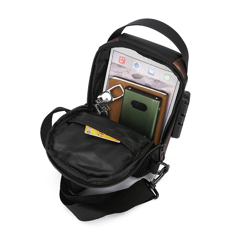 Borsa a tracolla antifurto da uomo con ricarica USB, borsa a tracolla per scuola, viaggi brevi, messaggero, palestra, marsupio sportivo da uomo