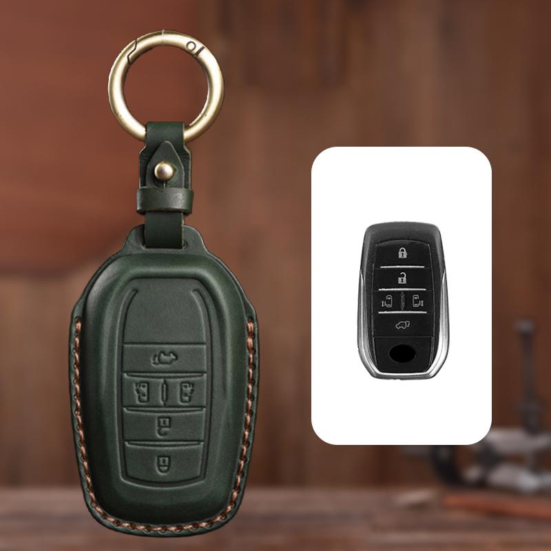 Genuine leather Protector For TOYOTA Camry CHR Corolla RAV4 Avalon Land Cruiser Prado Prius Key Case Cover Fob