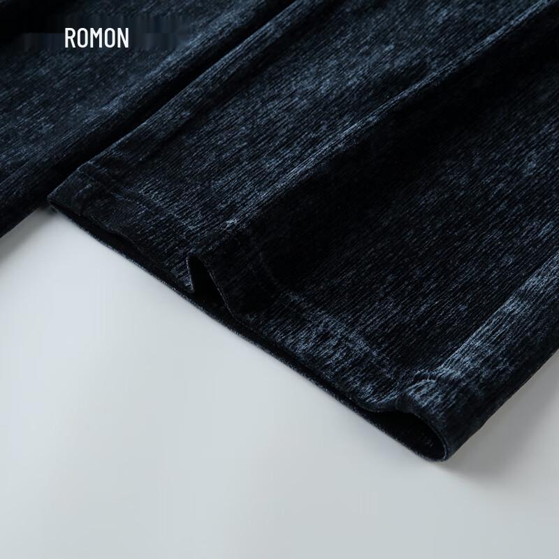 ROMON Women's Velvet Straight-Leg Wide-Leg Casual Pants