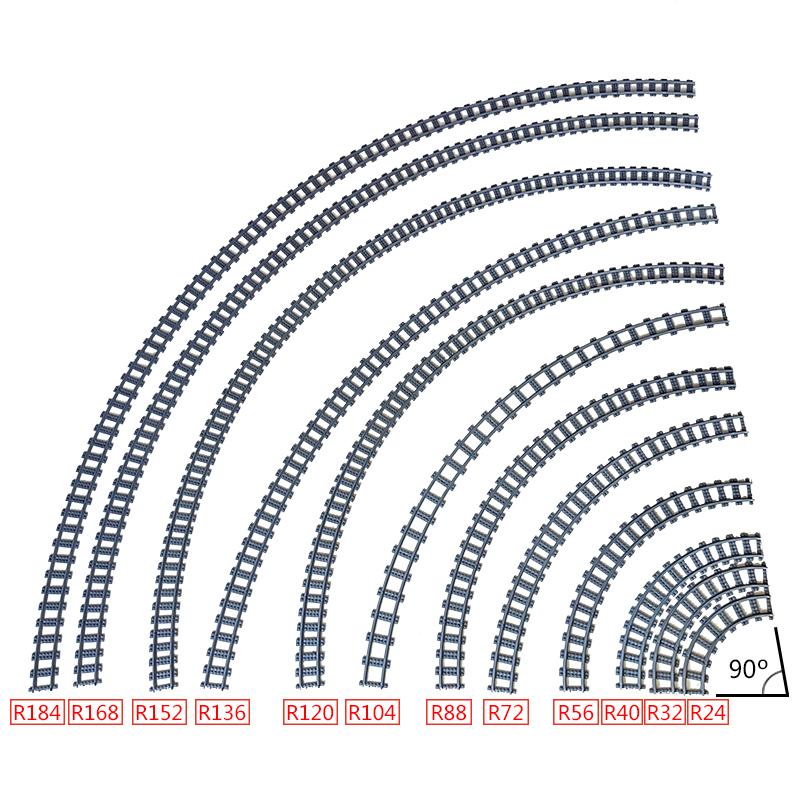 MOC City Bausteine Zug Flexible Konstruktionsteile Eisenbahn Kurvengleis Bausteine Modellzubehör Kompatibel mit 53401